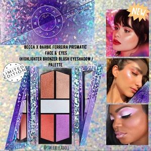 🆕 Becca x Barbie Ferreira Prismatic Face (Highlighter Bronzer Blush ) Palette
